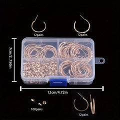 36 Pairs C-shaped Stud Earrings Set for Daily Wear