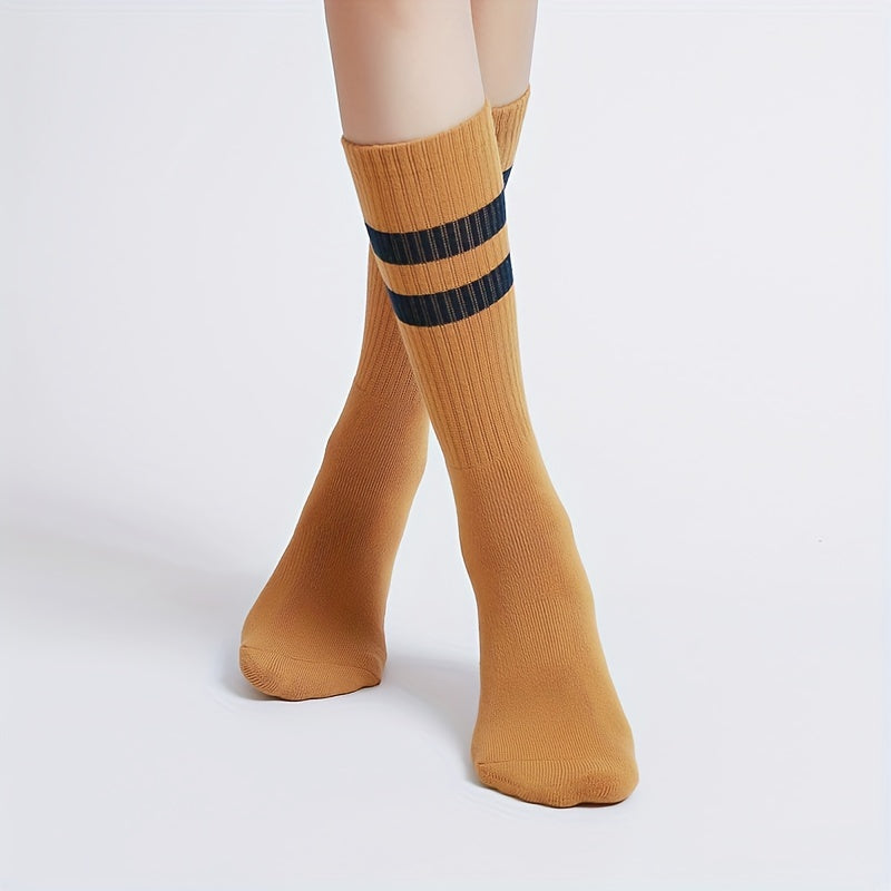 Soft Comfortable Yoga Socks Anti-Skid Breathable Mid-Calf Gripper Socks