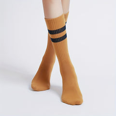 Soft Comfortable Yoga Socks Anti-Skid Breathable Mid-Calf Gripper Socks