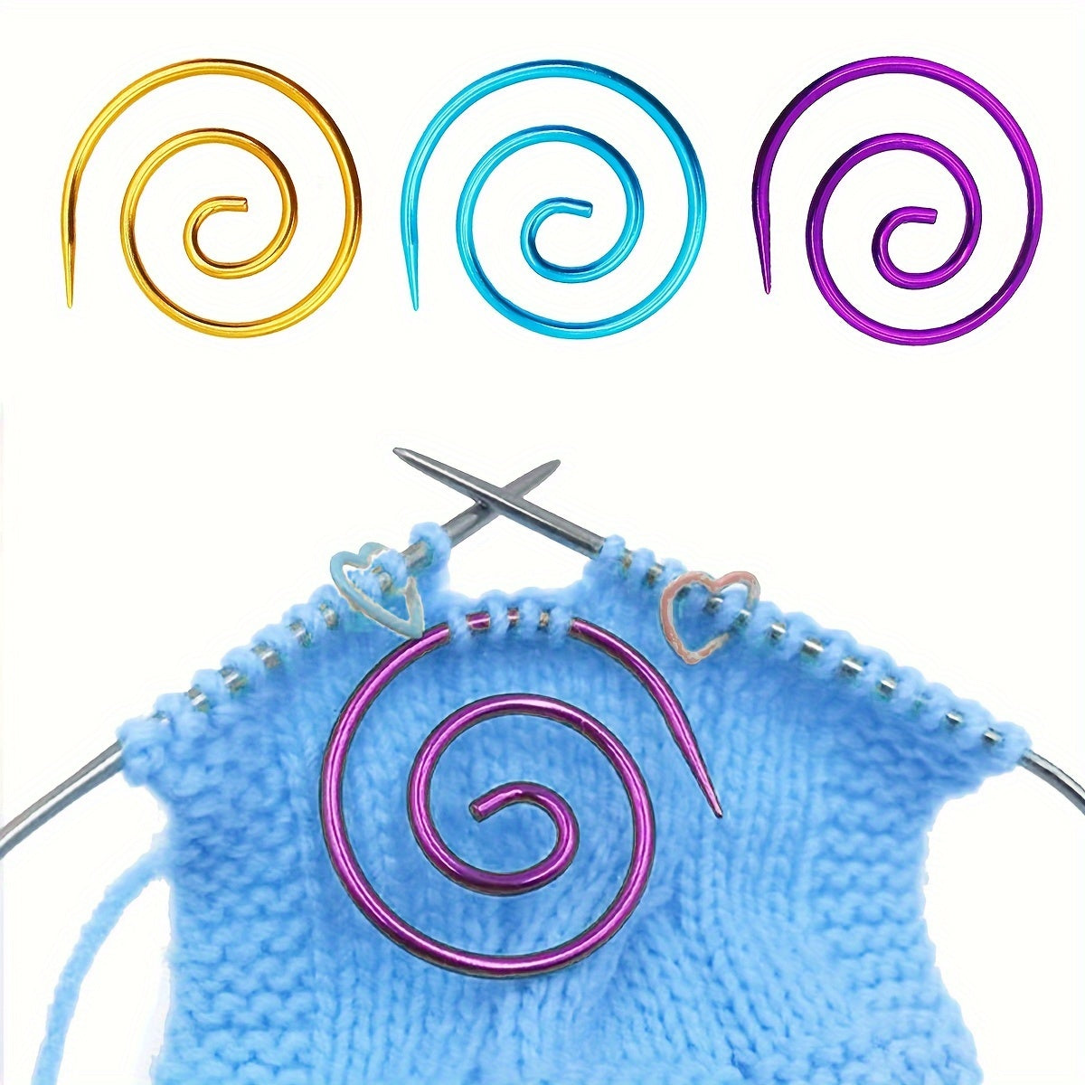 3pcs Spiral Cable Needle Knitting Tool Round Spiral Needle Sewing Tools
