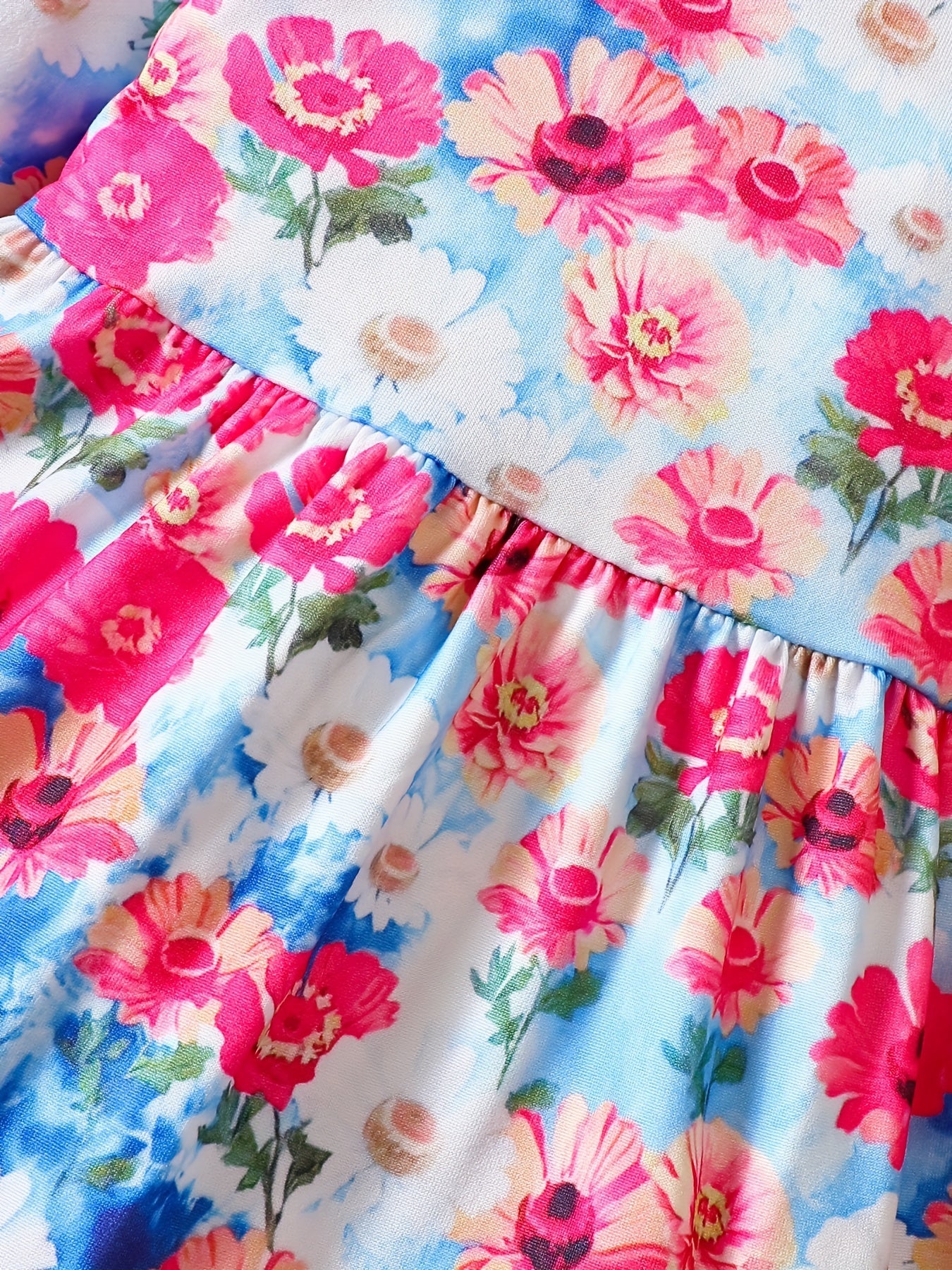 Baby Girls Flower Print Long Sleeve Dress
