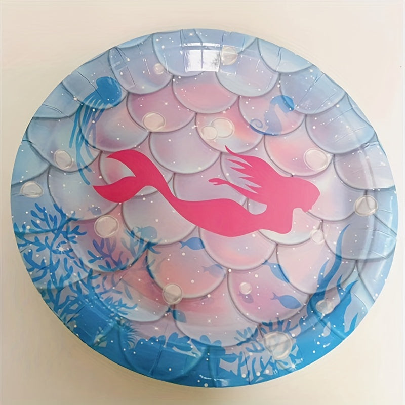 Mermaid Birthday Party Plates Napkins Tableware Set