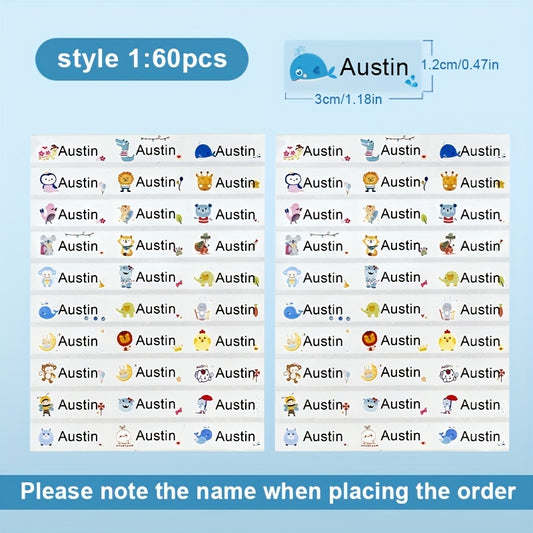 Transparent Custom Name Sticker Waterproof Personal Office Supplies