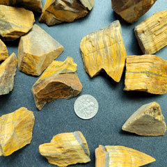 2OZ 4OZ Natural Tiger's Eye Rough Stones for Tumbling Wicca Reiki Healing