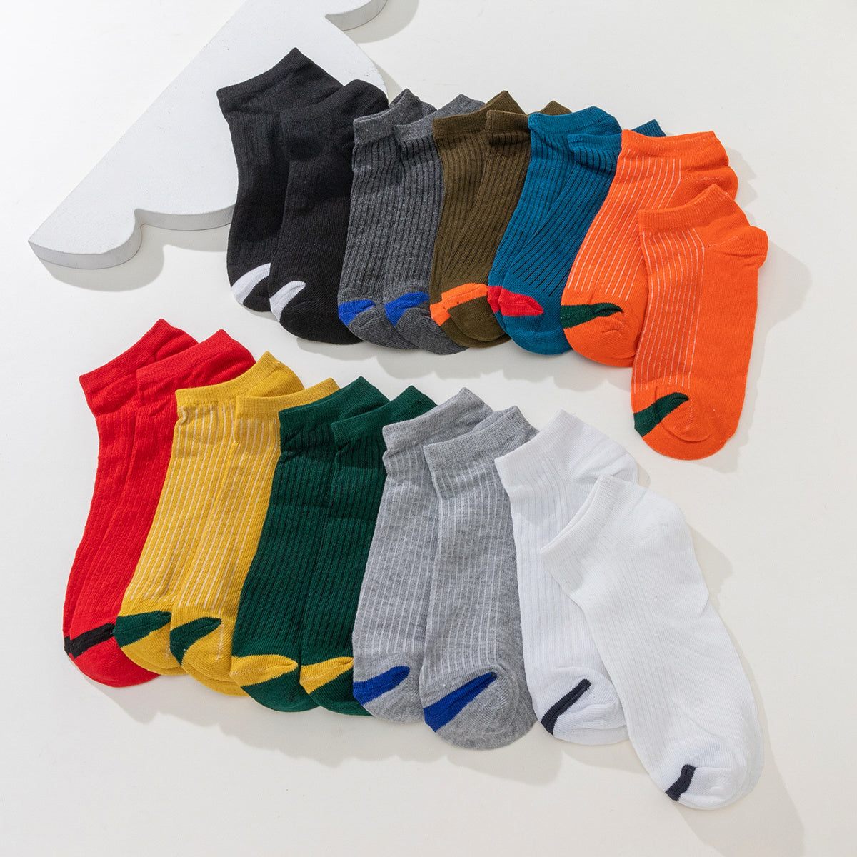 10 Pairs Kids Striped Ankle Socks