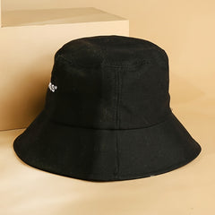Solid Cotton Bucket Hat FEELINGS Embroidery Casual Sun Hat Couple Basin Hats