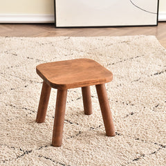 Wooden Step Stool for Kids and Adults Shoe Changing Chair with Foot Rest