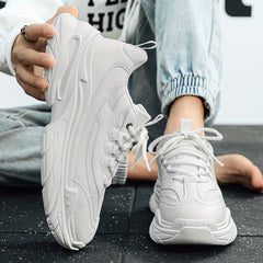 Men's Chunky Lace Up Sneakers Soft Sole for Winter & Autumn