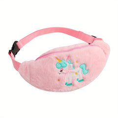 Kids Cartoon Pony Plush Waist Bag - Gift For Girls
