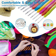 Crochet Kit: 9 Hooks, 14 Markers - Crocheting Tool Set