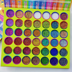 42 Colors Glitter Sequin Eyeshadow Palette for Cosplay Halloween Dance Party