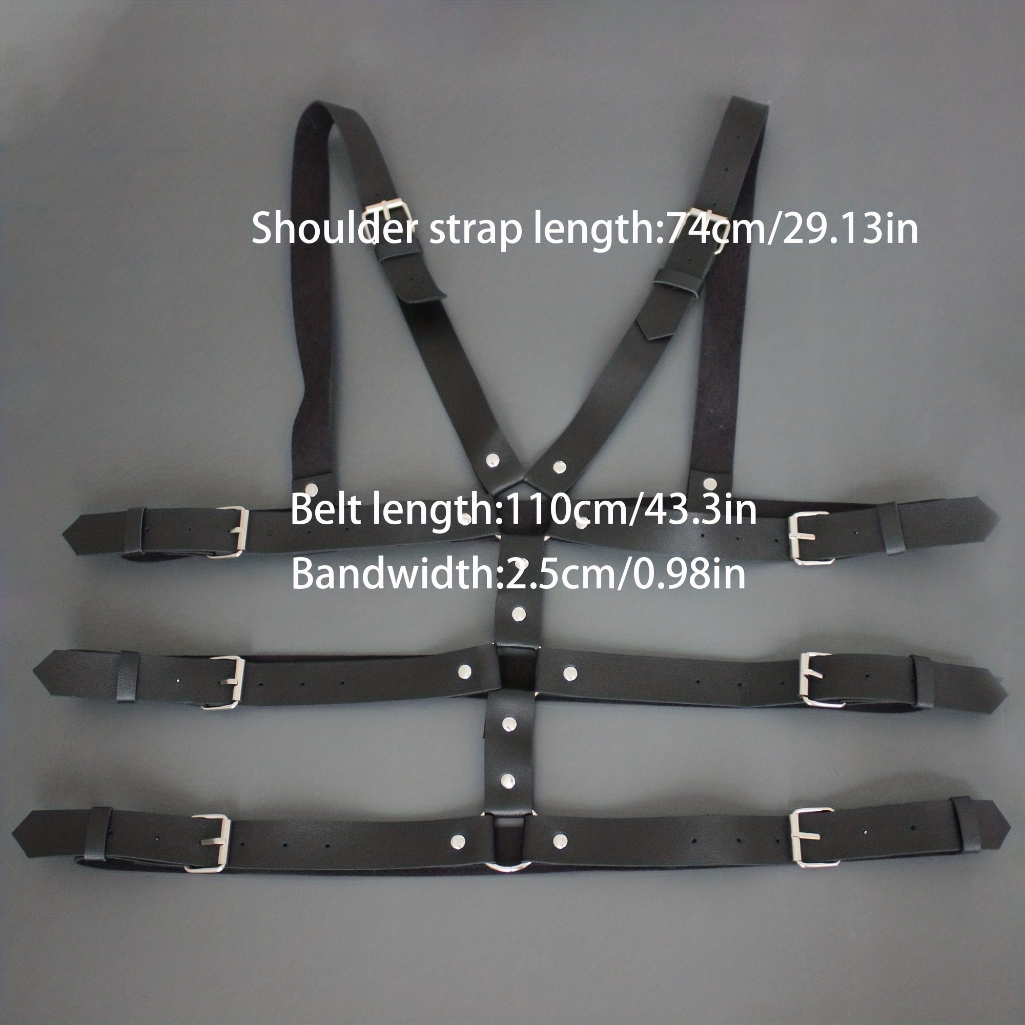 Men's PU Leather Suspenders Gothic Chest Belt Party Club Costume