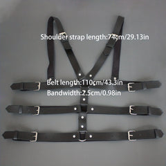 Men's PU Leather Suspenders Gothic Chest Belt Party Club Costume