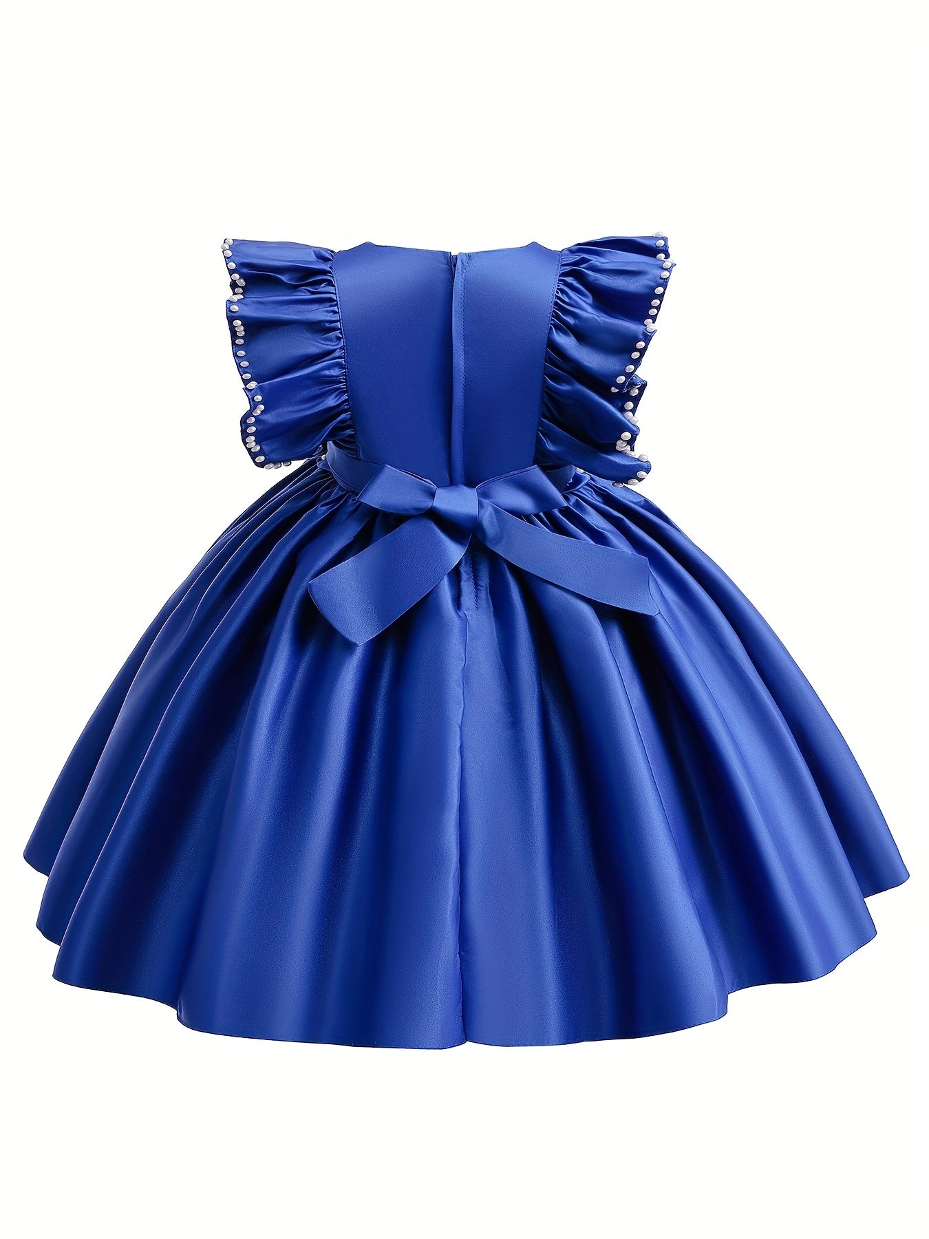 Girls' Formal Dress Bowknot & Beaded Satin Party Flower Girl Dress Tutu Gown