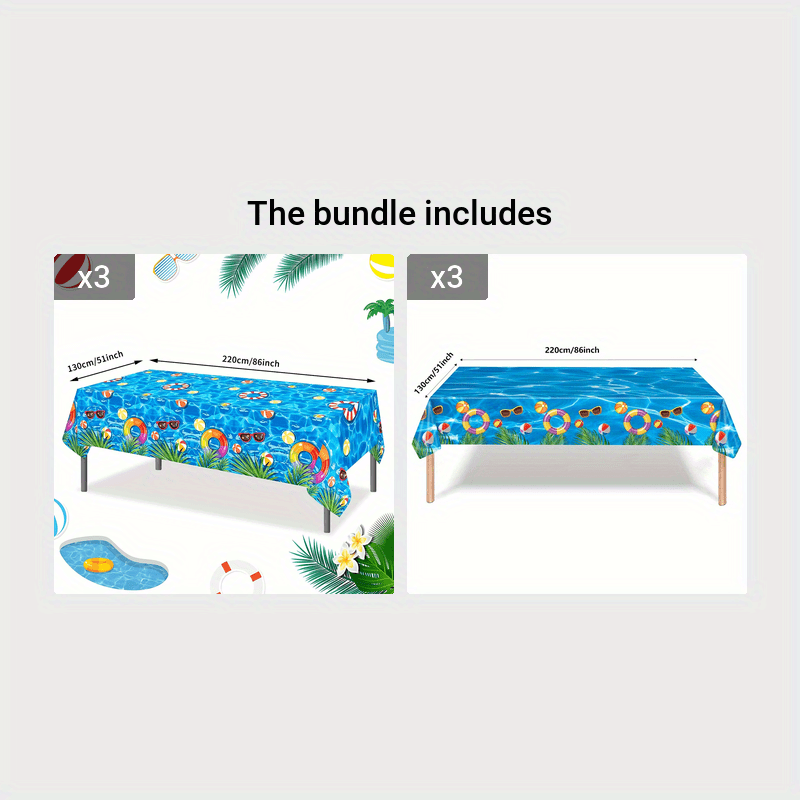 Disposable Pool Tablecloth for Beach Themed Party