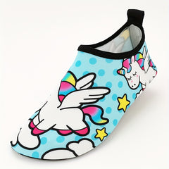 Cartoon Pony Water Shoes for Girls Quick Dry Lightweight Barefoot Outdoor