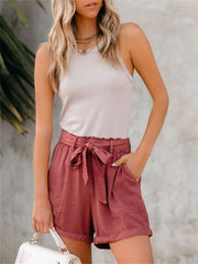 Women's High Waist Lace Up Urban Casual Shorts