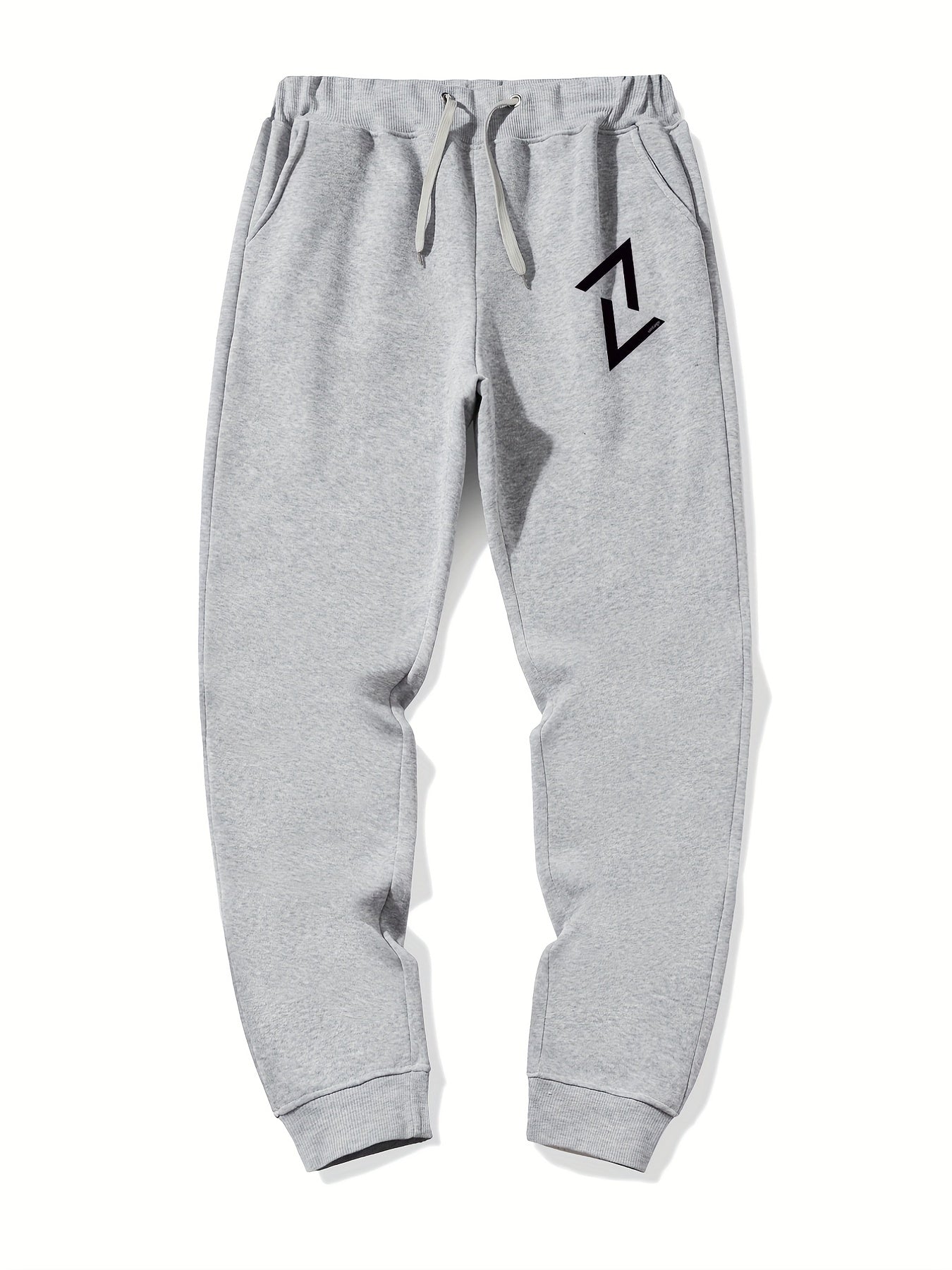 Angle Pattern Graphic Drawstring Joggers Men s Sweatpants