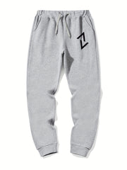 Angle Pattern Graphic Drawstring Joggers Men s Sweatpants