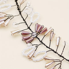 Crystal Bead Decor Hair Band Braided Headband Bridal Wedding Hair Accessory