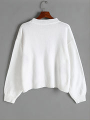 Metallic Graphic Tree Long Sleeve Sweater