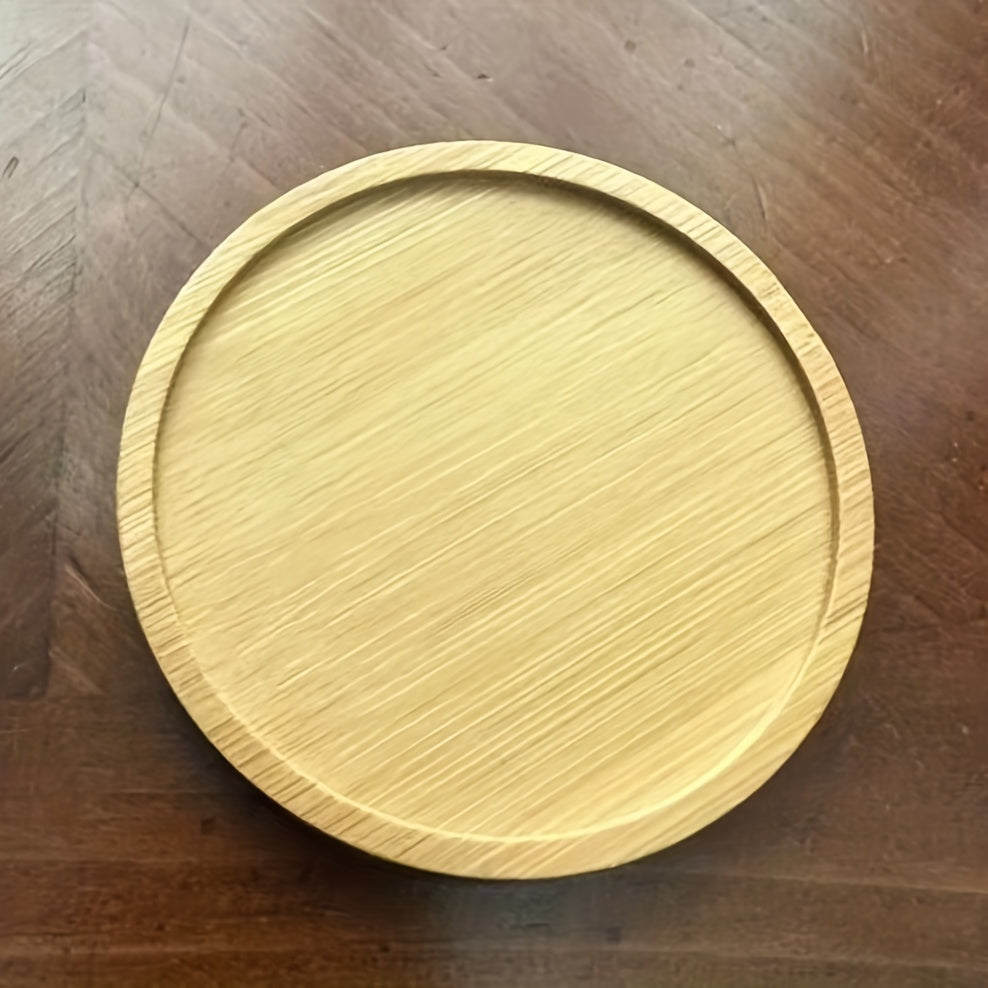 Bamboo Coaster Set for Drinks, Natural Wood Drink Coasters with Holder