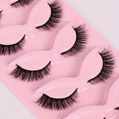 5 Pairs 3D Winged End Cat Eye False Eyelashes