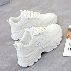 Anti Slip Thick Bottom Sporty Running Shoes Breathable Lace Up Dad Shoes