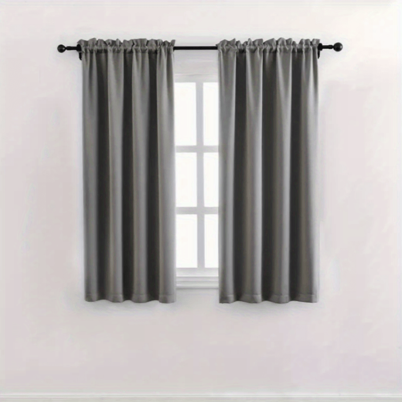 2pcs Blackout Curtains for Bedroom Soft Polyester Fabric with Rod Pocket