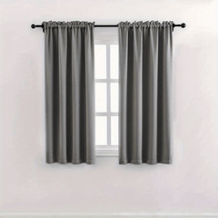 2pcs Blackout Curtains for Bedroom Soft Polyester Fabric with Rod Pocket