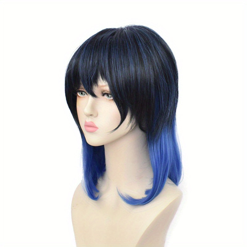 Short Synthetic Men's Cosplay Wig Straight Hair Fiber Ponytail Wig
