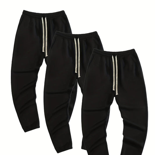 3 Pcs Men's Loose Casual Drawstring Joggers Set
