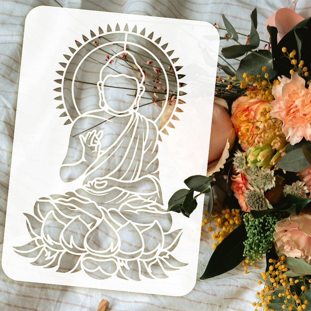 Plastic Drawing Stencil Buddha Craft Template for DIY Painting