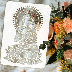 Plastic Drawing Stencil Buddha Craft Template for DIY Painting