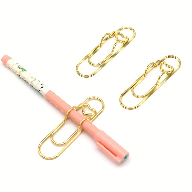 5pcs Metal Pen Clips Bookmarks Paper Clip Stationery Tool