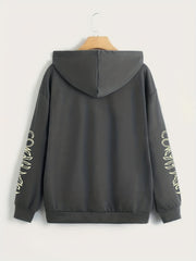 Butterfly Graphic Hooded Sports Sweatshirt Zipper Up Long Sleeve Hoodie