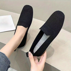 Women's Knitted Ballet Flats Comfortable Slip On Shoes