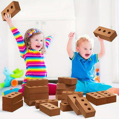 5pcs Foam Cinder Blocks for Kids Safe Non Toxic Brown Building Toys Home D