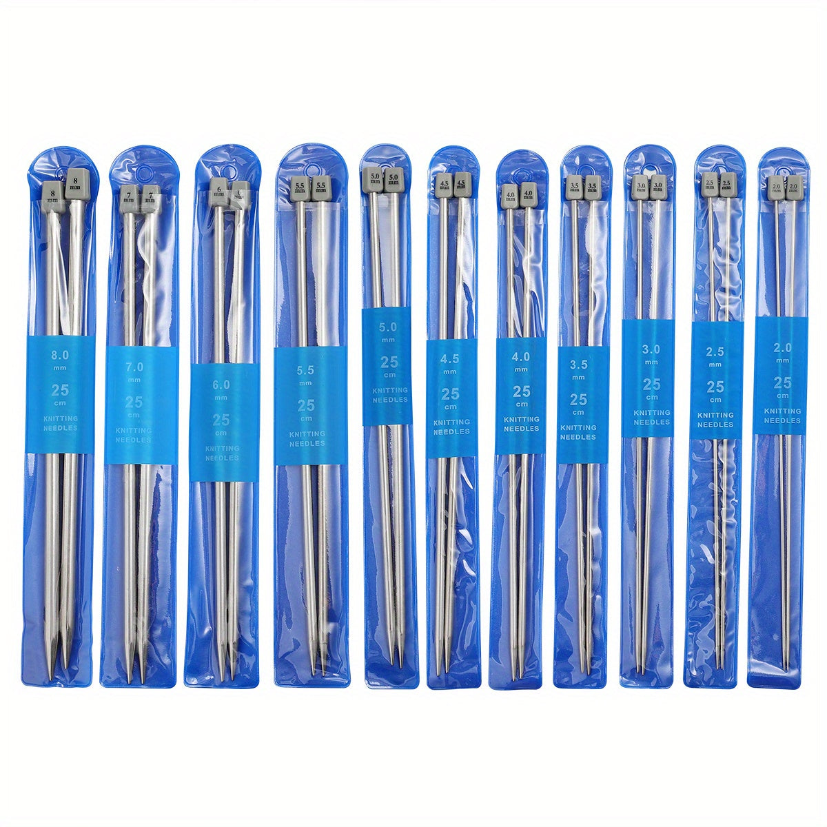 22pcs Stainless Steel Sweater Needles Set For DIY Knitting Supplies