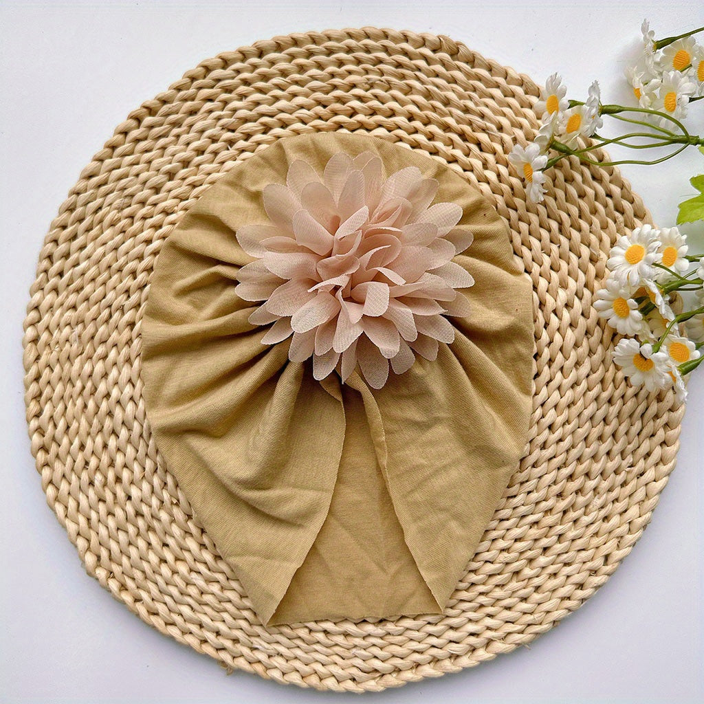Soft Elastic Baby Girls Flower Turban Headband