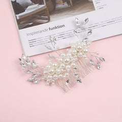 Bridal Crystal Faux Pearl Hair Comb Wedding Hair Accessories