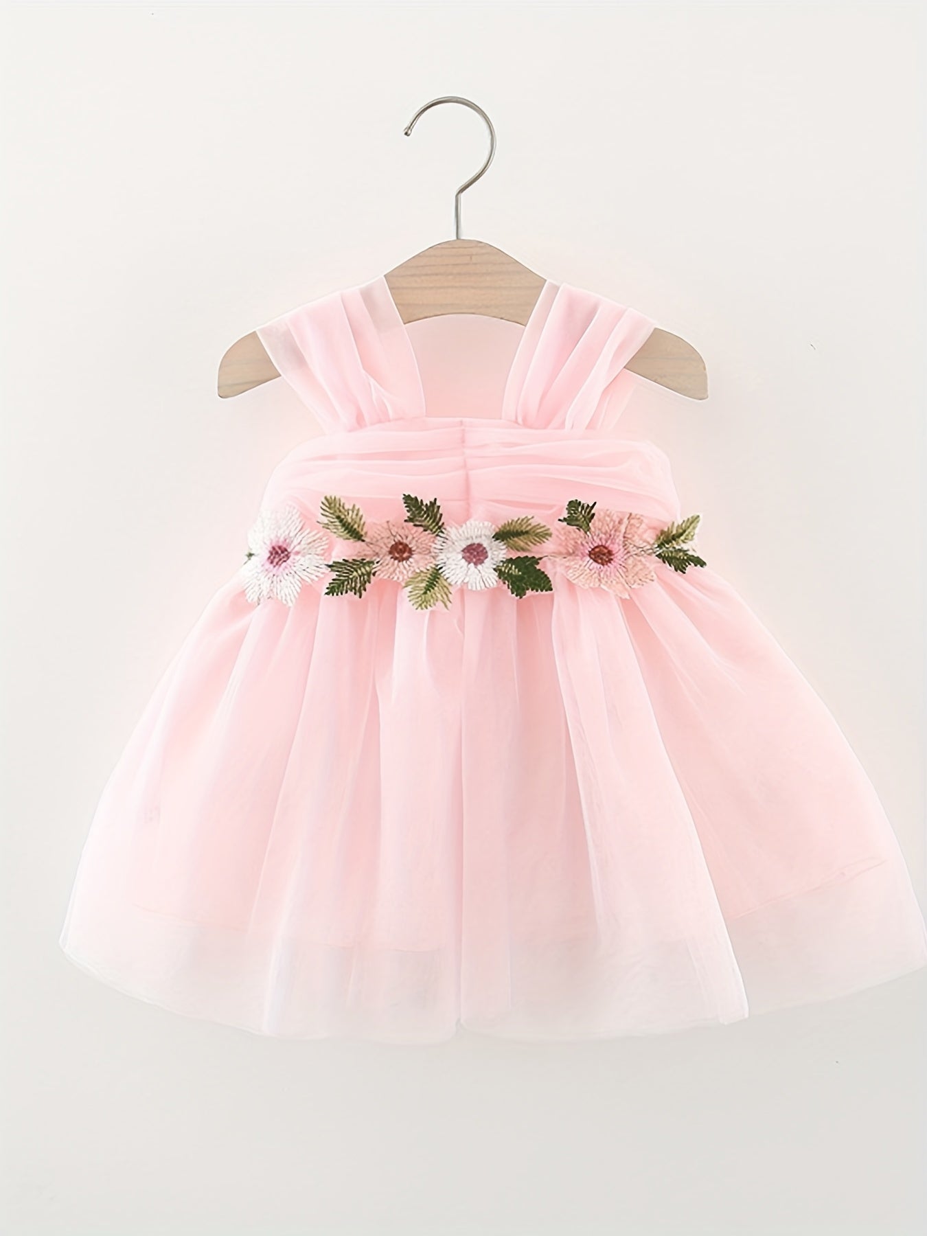 Princess Gauze Puffy Dress With Flower Decors