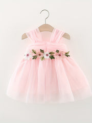 Princess Gauze Puffy Dress With Flower Decors