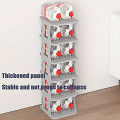 1pc High and Narrow Shoe Tower Rack for Small Space - Folding Shoe Storage