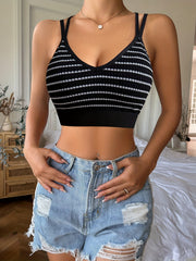 Striped Wireless Push Up Bra Comfortable & Breathable