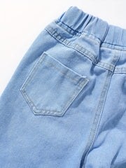 Girls' Wide Leg Casual Jeans Loose Fit Denim Trousers