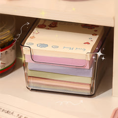2pcs Desktop Drawer Organizer Box for Notes and Small Items Storage