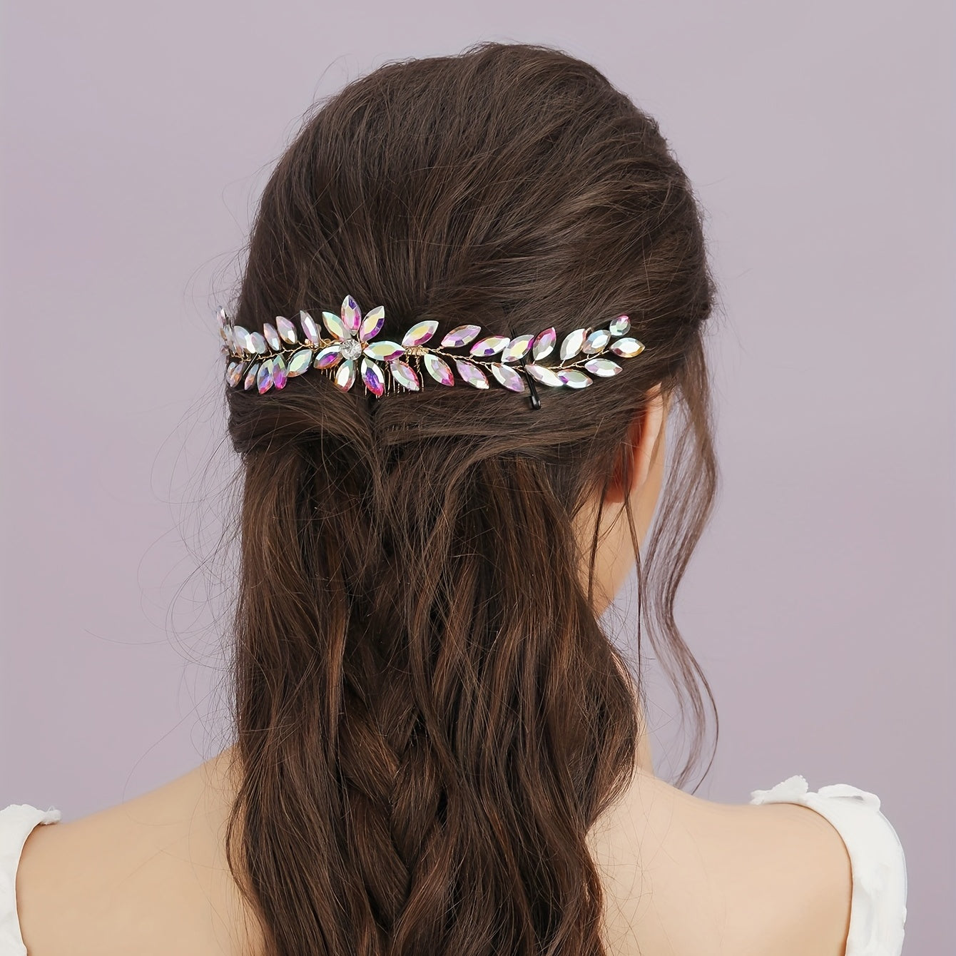 Crystal Hair Comb Back Head Insert Comb Head Jewelry