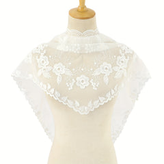 Lace Flower Embroidery Triangle Veil Mantilla Head Wrap