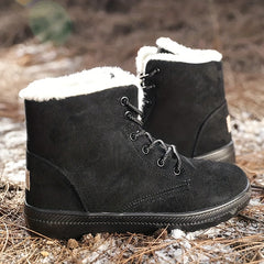 Women's Snow Boots Lace Up Platform Ankle Shoes Winter Warm & Comfortable